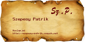 Szepesy Patrik névjegykártya